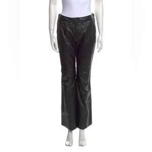 🖤 vintage ralph lauren wide leg embellish detailed genuine leather pants